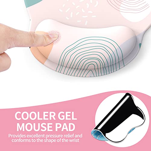 Image of eulps Mouse Pad with Wrist Rest, Comfortable Computer Mousepad with Gel Wrist Support Smooth Surface and Non-Slip PU Base for Pain Relief, Laptop, Office & Home (Floral Fantasy)