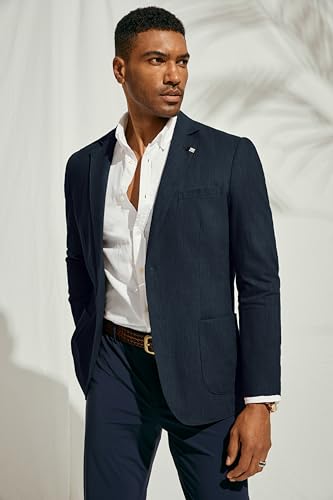 Image of PJ PAUL JONES Mens Casual Blazer Lightweight Linen Sport Coat 2 Button Unlined Suit Jackets