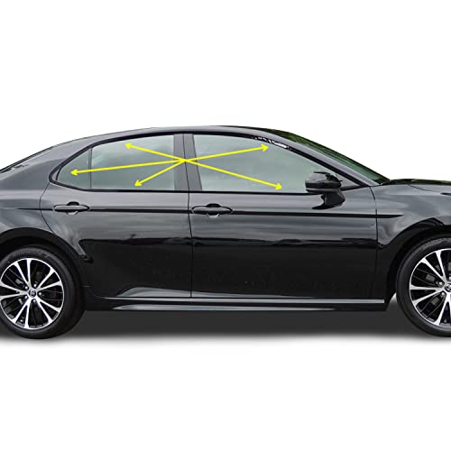 Window Trim Chrome Delete Blackout Precut Vinyl Wrap Overlay Kit Compatible with and Fits Camry 2018 2019 - Gloss Black