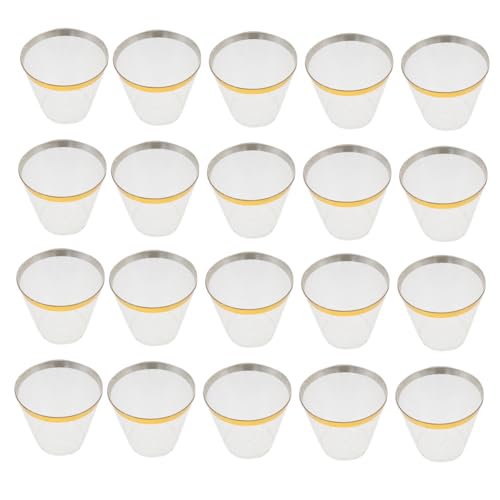 TEMPNAP 25個 縁付き使い捨てプラスチックカップ 飲み物用装飾パーティーカップ お茶 水対応 ホテル バー 家用多機能ワイングラス
