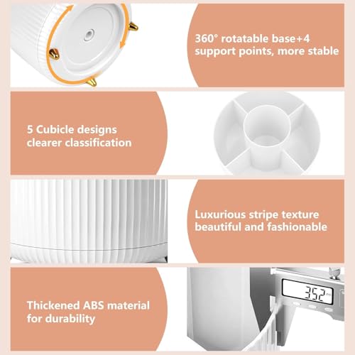Pot à stylos rotatif à 5 compartiments pour libérer l'espace de votre table - 5