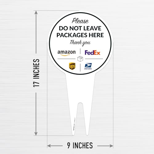 Image of Package Delivery Sign, Delivery Instructions Do Not Leave Package Here Sign, 9x17 Inches Round Shape, Aluminum Composite Made in USA by Sigo Signs