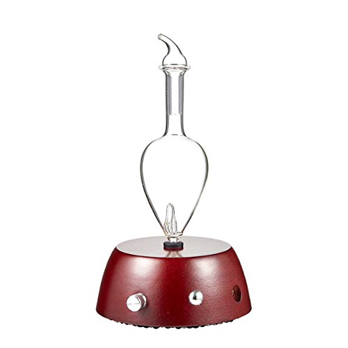 Elegance Nebulizing Essential Oil Diffuser for Aromatherapy by Organic Aromas Dark-Colored Wood Base and Glass Top