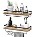 Schweberegal Wandregal Holz ,rustikales Schweberegale aus Massivholz für Wand,für Wand, Badezimmer, Wohnzimmer, Schlafzimmer und Küche, 2er-Set Wandsteckregal, passend für jeden Wohnraum - Naturholz