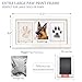MYPAWLETS Extra Large Paw Print Frame Kit,Dog/Cat Paw Print Kit,Soft Pawprint Clay&Clean Touch Ink Pad,Pet Paw Print Impression Kit with Customization Tool,Wooden Pet Memorial Frame-White