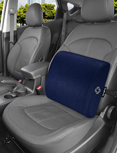 Image of Samsonite SA5294 Ergonomic Lumbar Support Pillow Helps Relieve Lower Back Pain 100% Pure Memory Foam Improves Posture Fits Most Seats Breathable Mesh Washable Cover Adjustable Strap