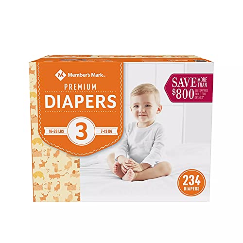 Image of Members Mark Members Mark Premium Baby Diapers Size 3 1628 Pounds, 234 Count