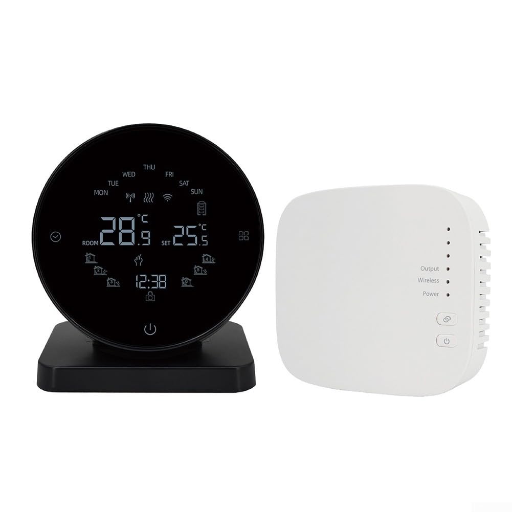 Termostato senza fili della stanza per il monitor della temperatura di precisione del riscaldamento del pavimento di Smart Life App per la batteria USB 90mm