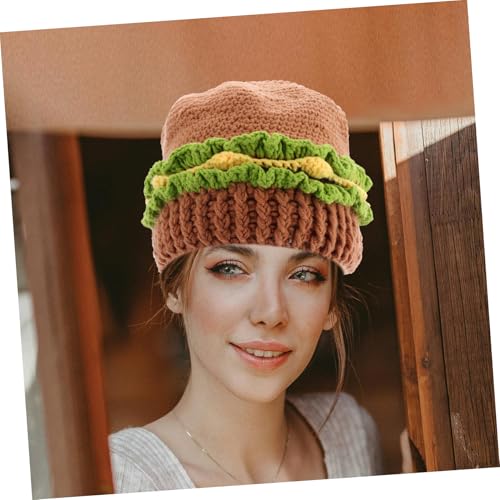 Gorro de hamburguesa para evitar el frio de forma divertida en invierno 4