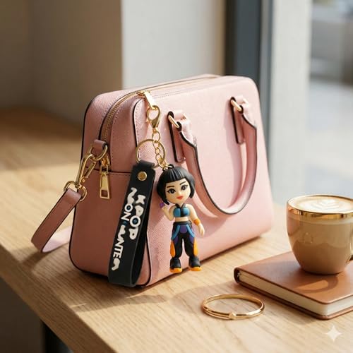 Image of Wanna Party Korean Pop Deemon Hunterz Cartoon Keychains, Zoey Keychain for Boys and Girls, Cute Backpack Key Chain Accessories Wristlet chain Return Gift Items for Boys & Girls