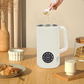 Macchina per il latte vegetale automatica da 1000ml con 10 lame e funzione di riserva per 12 ore, produttore di latte vegetale multifunzionale per latte di soia, mandorla, avena, cereali (C)