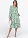 ANRABESS Long Sleeve Midi Dresses for Women V Neck 2025 Fall Fashion Casual Loose Fit Flowy Swing Tiered Vacation Boho Dress Floral Green Medium