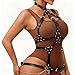 NICEMHAPU Women's Full Body Harness Lingerie - Adjustable Leather Bondage BDSM Harness Lingerie, Gothic Punk Sexy Costume for Valentine's Day Carnival Roleplay Cosplay Party