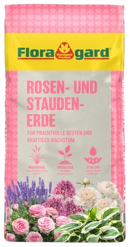 Floragard Rosenerde 40 Liter - torfreduzierte Spezialerde mit Ton...