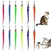 Cat Wand Jouets Accessoires De Remplacement, 6 Couleurs Wand De Remplacement avec des Jouets De Ver De Chat De Cloche, Bon pour Taquiner Les Jouets pour Animaux De Compagnie De Chat (12 PièCes)