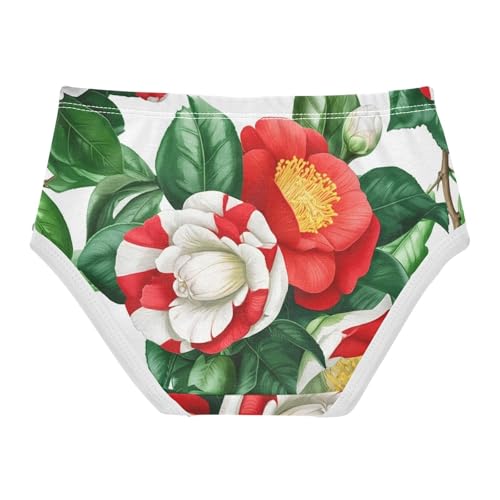 Animals Toddler Underwear Floral 2t Cotton Panties Little Girl Red Camellia Green Leaves White Kids Briefs Undies2