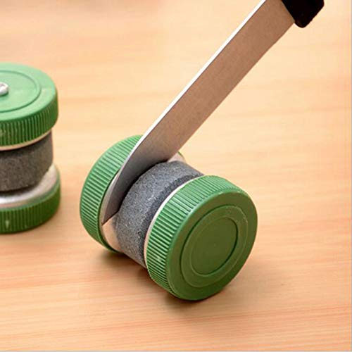 Valensha Knife Sharpening Mini Portable Pocket Kitchen Knife Sharpener Round Camping Blade Grinding Tool Green