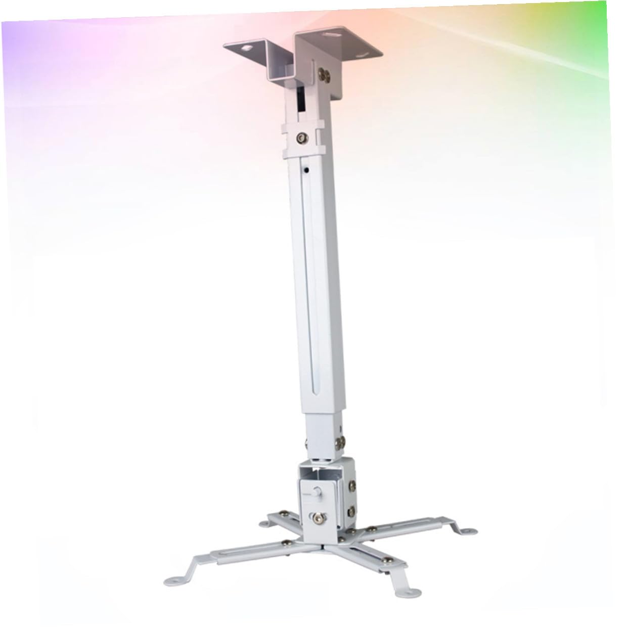 Cabilock Supporto Orientabile Bianco a per da e Ferro Proiettore Soffitto 15kg Bracci Regolabili Inclinazione Capacità Fino per Installazione Proiettori