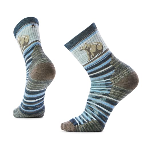 Smartwool Men's Hike Targeted Cushion Bear Stripe Mid Crew Socks