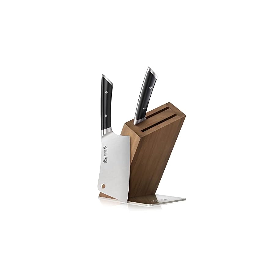 Cangshan HELENA Series German Steel Forged Cleaver Knife Block Set (3-Piece, Black)