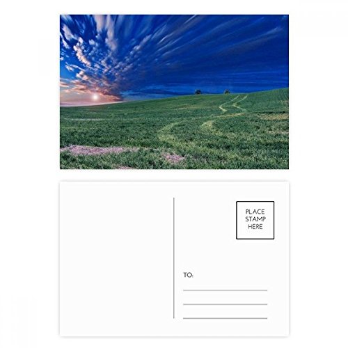 Materiale: Cartolina DIYthinker Prati verdi Blu Sky cartoline impostare Compleanno Grazie carta Mailing 20pcs laterali 5,7 pollici x 3,8 pollici Multicolore
