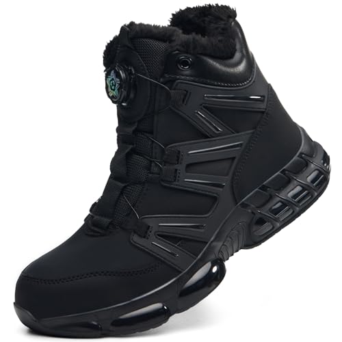 PAQOZKC Chaussures de Sécurité Hommes Femme Hiver Basket de Securite Montante Doublé Chaud Bottines de Sécurité avec Embout en Acier Coussin d'air...