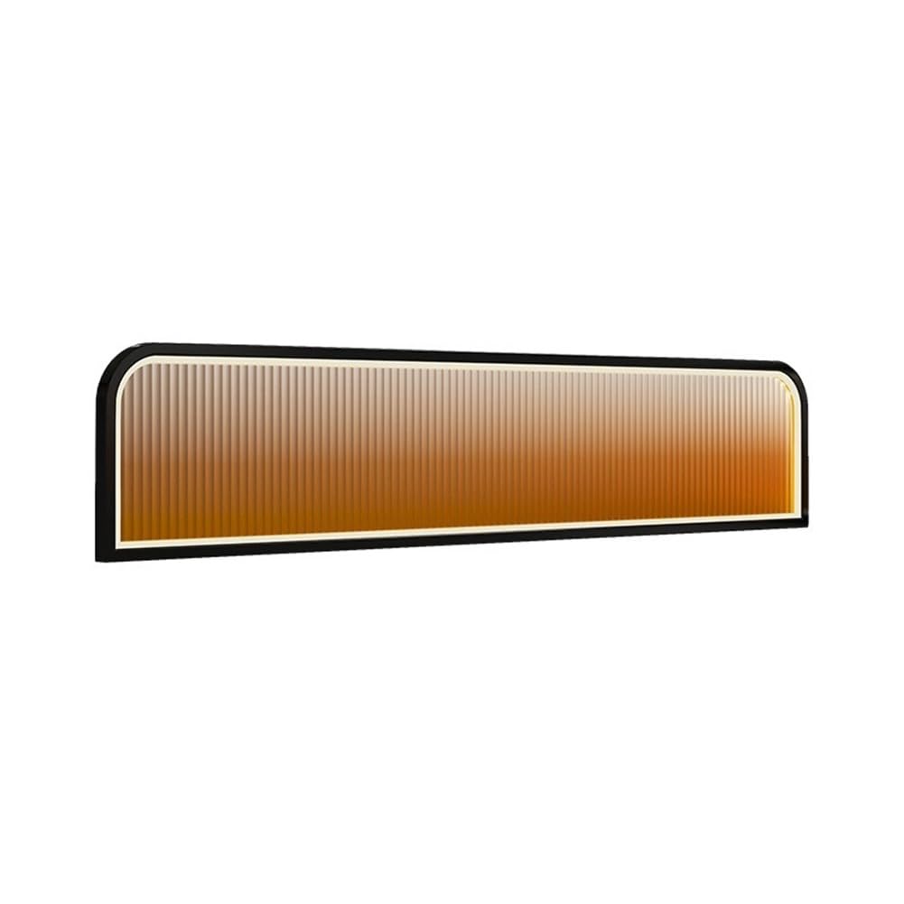 KLGFBDC Translucent Striped Glass Divider Panel | Stylish Restaurant Partition | Black 80x35cm Aisle & Countertop Separator for Dining Areas & Cafes