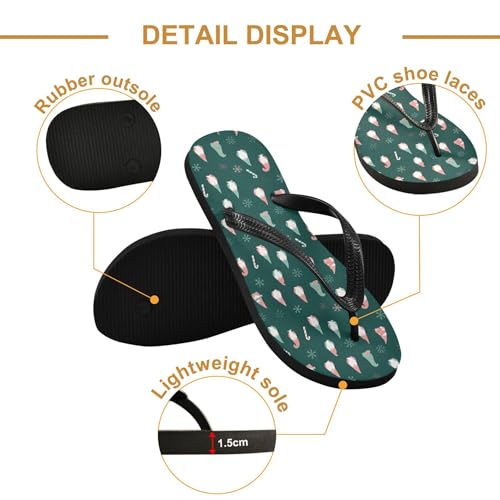 Burbuja Gnomes Snowflakes Flip Flops for Women Men, Soft Thong Sandals Rubber Slippers for Pool Beach Essentials3
