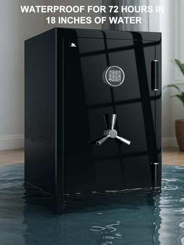 TIGERKING 8.78 Cu Ft Large Fireproof Safe for Home, Waterproof Floor Security Jewelry Safe with Digital Lock, Heavy Duty Steel Cabinet Safes with Drawer and Adjustable Shelves for Valuables thumbnail 3