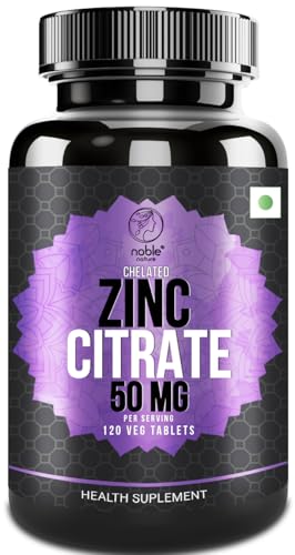 Chelated Zinc Citrate 50mg - 120 Veg Tablets - Supports Immune System