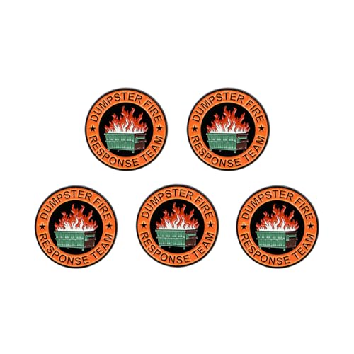 Dumpster Fire Response Team Enamel Pins, 3Pcs/5Pcs Trash Fire Sarcastic Button Brooch Office Humor Badge Creative Funny Work Decorative Gift Jewelry Accessories