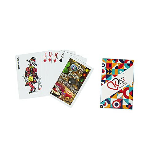 Image of KAT 3 Pieces Playing Cards Pure Plastic 100% PVC Design H I J Multicolour Pack Premium Deck for Bridge Rummy Poker Holi Diwali Taash Game Nights Party & Fun