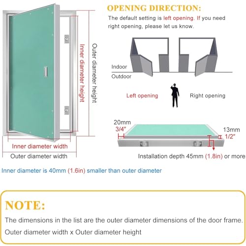 Trampilla e inspección con marco de aluminio y panel de acceso de yeso liso 6