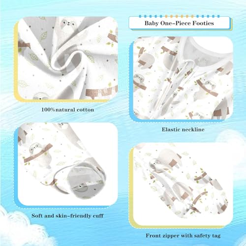 Dussdil Baby One-Piece Footies Newborn Rompers Pajamas Cotton Footed Pjs for Sleep Play Boys Girls2