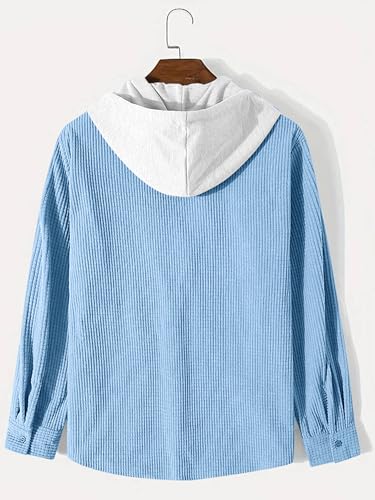 Image of Noble Monk Men's Solid Regular Fit Shirts| Shirt with Hood | Casual Wear for Men | Full Sleeve Shirt | Stylish Shirts for Men
