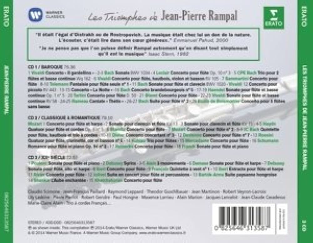 Amazon.com: Triomphes de Rampal: CDs y Vinilo