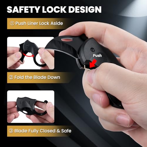 Image of coldown 3 Pack Small Pocket Knife Gifts for Men Women Adults | Folding Knives Gadgets with 1.34in Stainless Steel Blade, Box Cutter, Practical Gift Idea for Dad Husband Wife