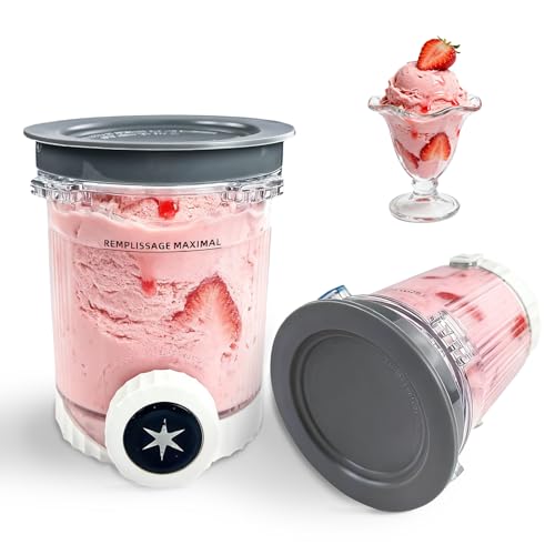 2 Stück Behälter für Ninja Creami Swirl NC700 NC701EU Serie, 480ML Eiscreme Behälte für Ninja Swirl Eismaschine BPA-Frei...