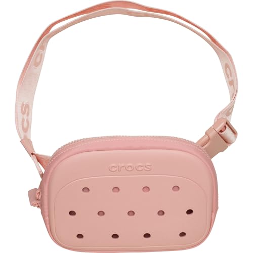 Crocs Classic Belt Waist Bag, Customizable Fanny Pack, Personalize with Jibbitz Charms, Powder Pink, One Size