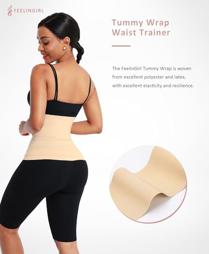 Feelingirl Waist Trainer For Women Waist Wrap Sauna Trimmer Belt Tummy Wrap Plus Size thumb #2