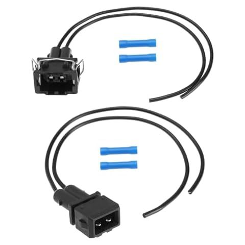 eMagTech Pack of 2 2-Pin Wiring Harness Plugs, 18 cm Black Cover