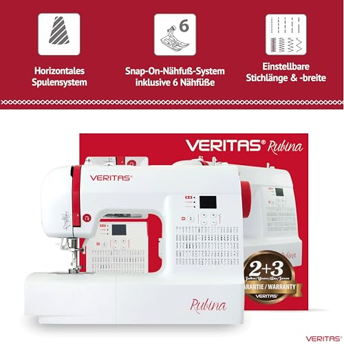 Freiarm-Nähmaschine Veritas Rubina – Digitale Computer-Nähmaschine