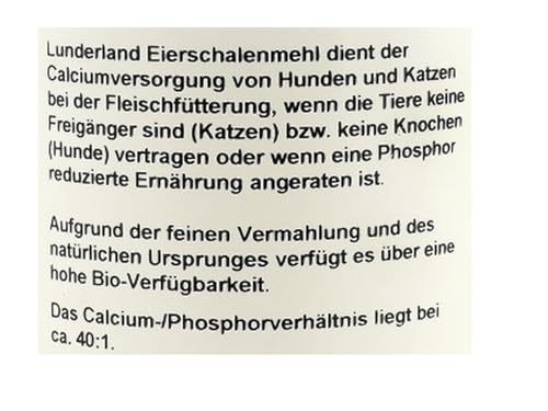 Lunderland - Bio-Eierschalenmehl, 400 g, 1er Pack (1 x 400 g)