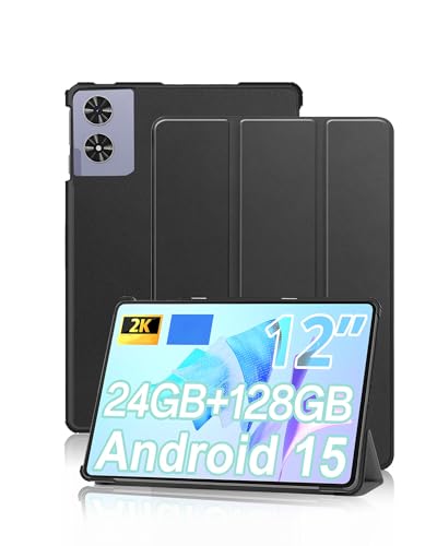 Hülle für SVITOO P108 12 Zoll Android 16 Tablet,daunke Trifold Stand, wasserdicht, Kratzfest, schlank langlebig,Schwarz
