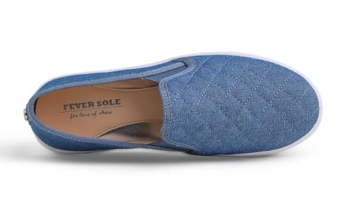 Image of FEVERSOLE Women's Casual Slip On Sneaker Comfort Quilted Loafer Flats