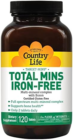 Country Life Target-Mins Total Mins Iron-Free - 120 Tablets - Multi-Mineral Complex - Supports Bone Health