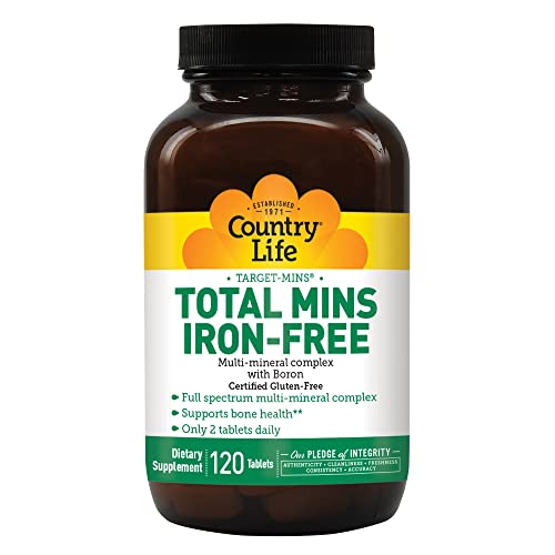 Country Life Target-Mins Total Mins Iron-Free - 120 Tablets - Multi-Mineral Complex - Supports Bone Health #TOP22