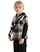 EDFTM 2Pcs Boys Clothes Sweatsuit Set Hoodie Flannel Plaid Shirt and Jogger Pants for Kids Fall Winter Spring Outfits Black 9-10 Years
