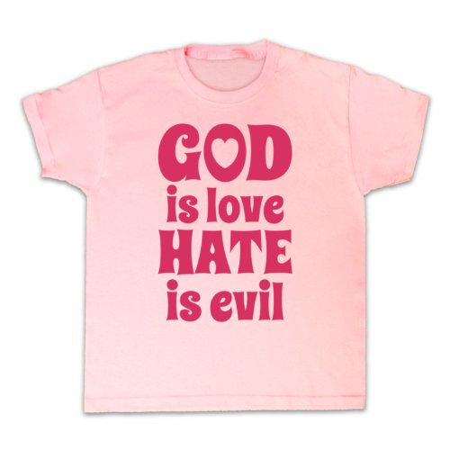 T-Shirt God is Love Hate is Evil de l'enfant vêtement slogan coton