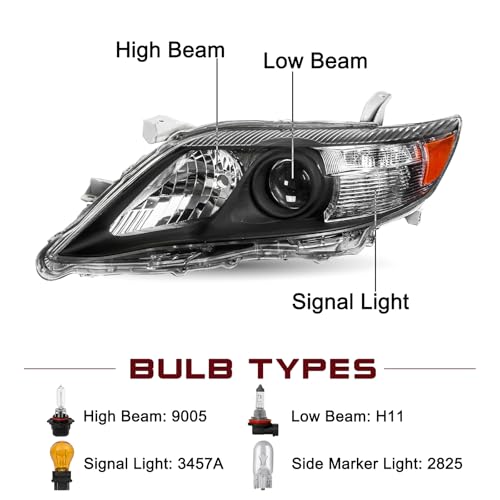 Image of JSBOYAT Headlight Assembly Fits for 2010 2011 Toyota Camry SE /LE /XLE /Base